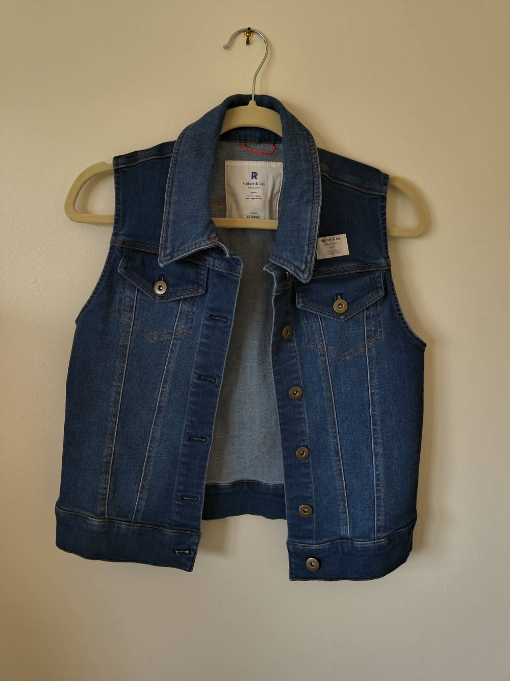 Ripton & Co. Unisex Dark Blue Denim Vest